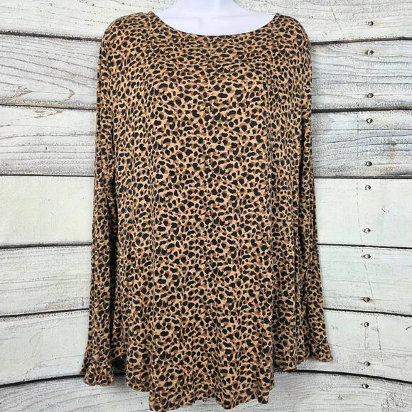 Maurices XL Leopard Print Long Sleeve Tunic Top - Picture 1 of 7